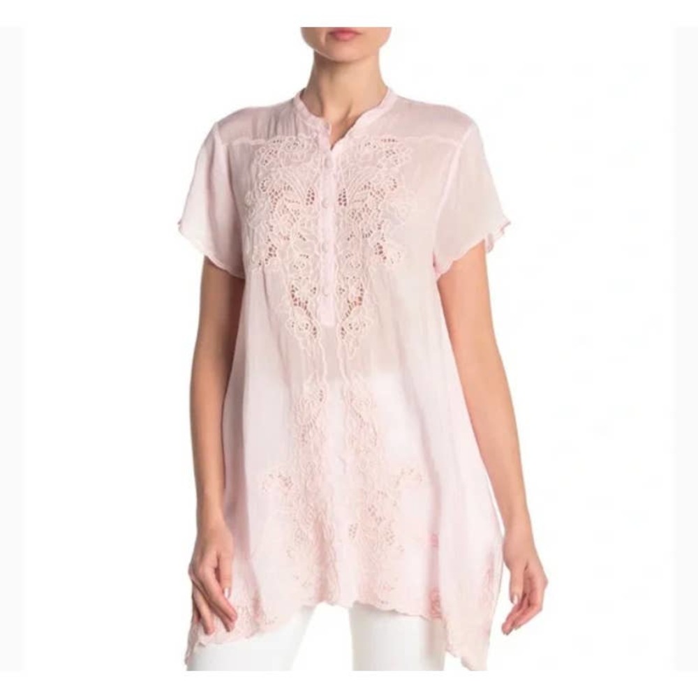 Johnny Was Pale Pink Dina Top Medium